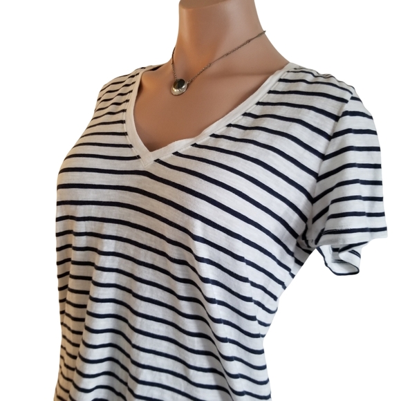 Madewell Striped V Neck Cotton Tee shirt size small FINAL PRICE! - Picture 6 of 11